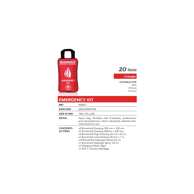 Burnshield Emergency Kit Spec